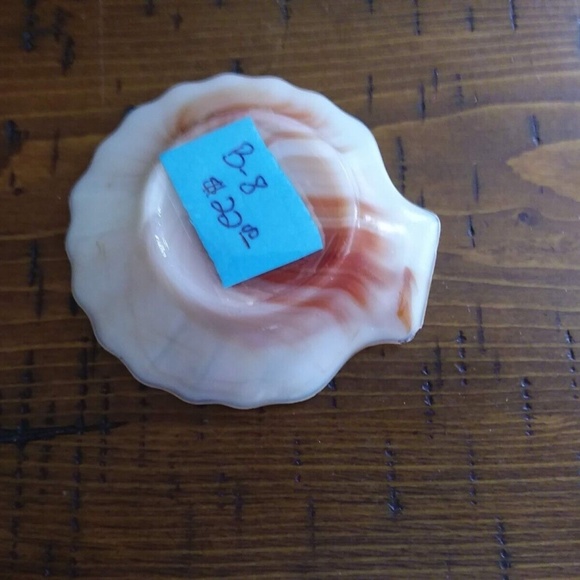 Vintage Akro Agate  Seashell Shape  Dish ￼Brown Ombre Ashtray, Jewelry Holder - Picture 8 of 9